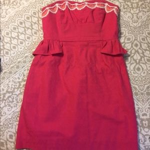 Iilly Pulitzer peplum strapless dress